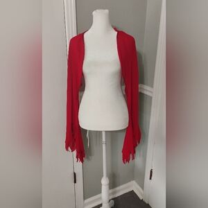 Vintage 2000s Red Flame Sequined Shrug OSFM
